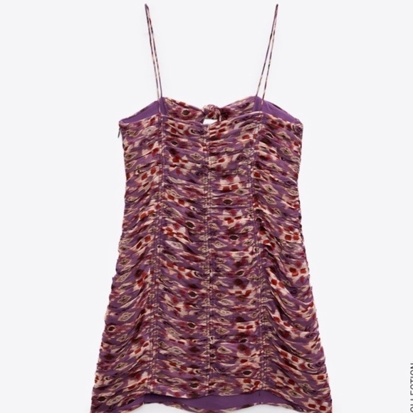 Printed Dress with Draping - Picture 4 of 6